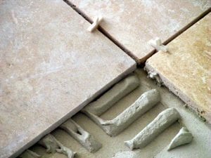 adhesive and grout for wet room